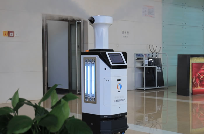 新疆消毒机器人办公楼消杀图片